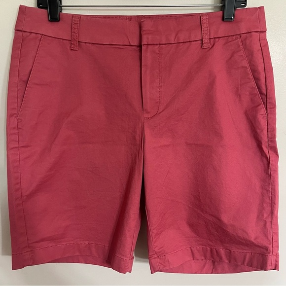 NWT Women’s J. Crew Factory Frankie Bermuda Chino Shorts 9” Inseam Size 8 Pink - Picture 1 of 12